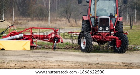 Similar – Image, Stock Photo a tractor with a plow from above