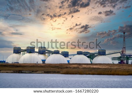 Photo of Natural Gas Tank in the morning.