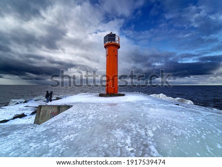 Similar – Image, Stock Photo Mole at the Baltic Sea coast in Warnemünde