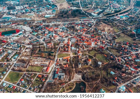 aerial view over the private houses. Stock foto © 