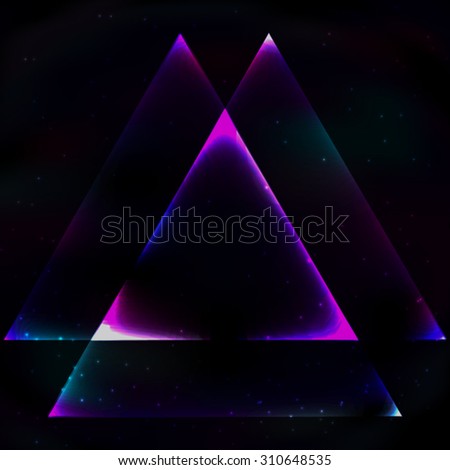 Three Intertwined Neon Triangles In Space, Forming Another, More Vivid ...