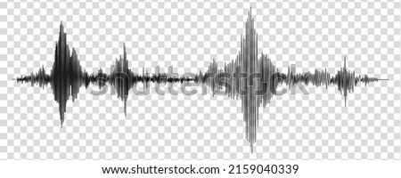 Seismograph measurement or lie detector graph. Seismic measurements with data record. Vector illustration isolated in transparent background Сток-фото © 