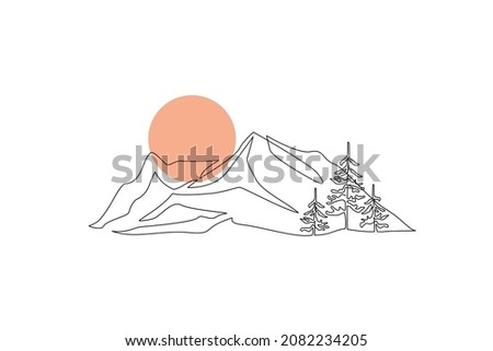 Mountain Outline Clipart | Free download on ClipArtMag