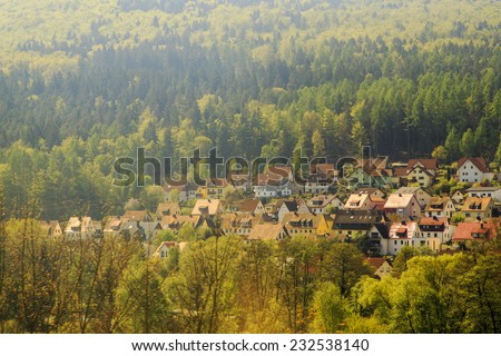 FRANKFURT, GERMANY - APR, 25: Countryside village of Frankfurt, Germany on Apr 25, 2014.