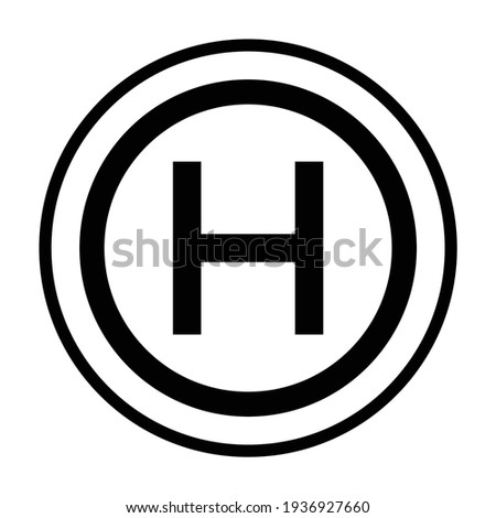 A simple heliport icon. Vector illustration.