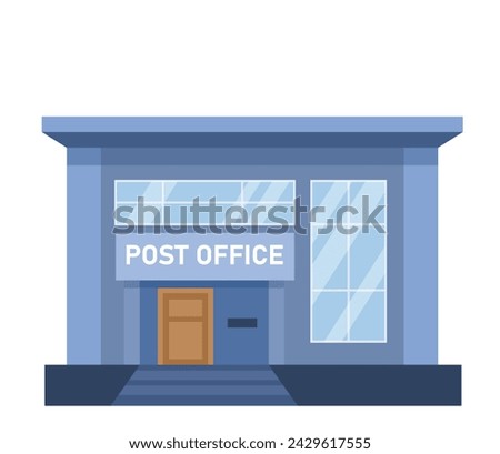 Illustration of a post office building with a simple and elegant design concept
