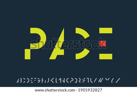 incomplete calligraphy minimal alphabet capital lettering a to z font family Foto stock © 