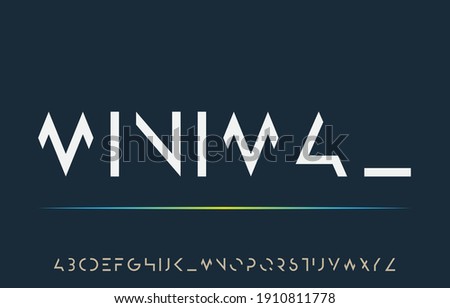 incomplete minimal cut alphabet lettering a to z font family Imagine de stoc © 