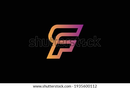 connected alphabet letter FC, CF, F logo design