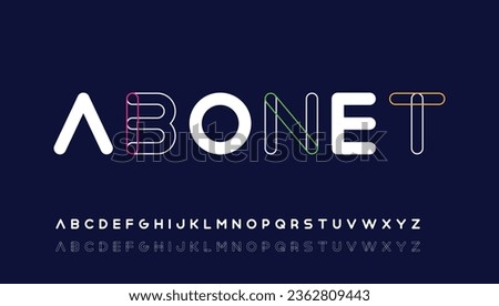 hollow bold capital alphabet letter logo design