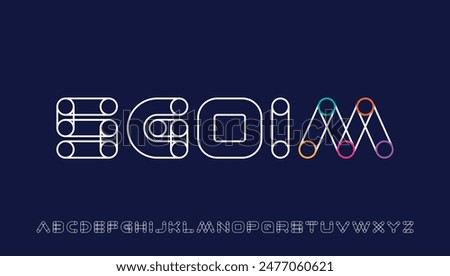 Hollow lining capital alphabet letter logo design