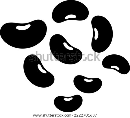 group of black beans( Urad dal, black gram, vigna mungo ) isolated on white background . Icon vector illustration..eps