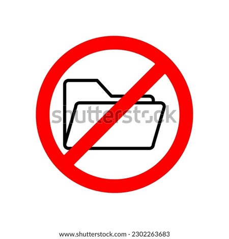 Folders prohibited vector icon illustration on white background..eps