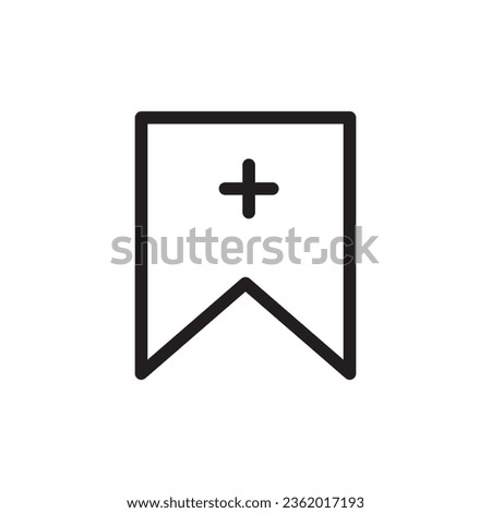 Add bookmark vector icon. Bookmark plus simple flat icon illustration on white background..eps