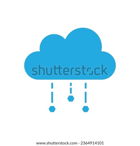 Cloud hail flat icon, filled vector sign, flat illustration on white background..eps