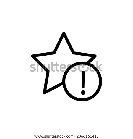 Important star bookmark outline icon. Favorite bookmark exclamation mark illustration on white background..eps