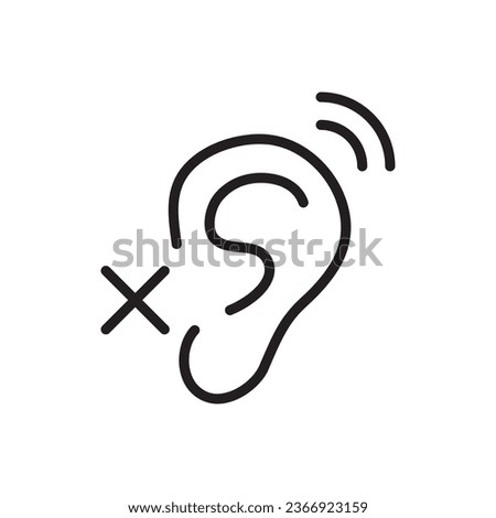 Assistive Listening Systems Symbol. deafness line icon, flat illustration on white background..eps
