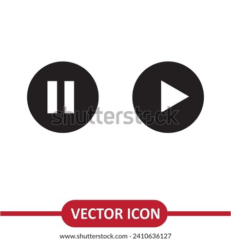 Media player button sign, Pause and Play icon flat illustration on white background..eps