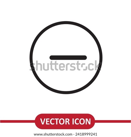 Minus vector icon, trendy style flat liner illustration on white background..eps