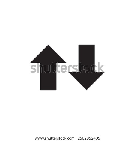 Sort down and up arrows vector icon. vector flat black illustration..eps