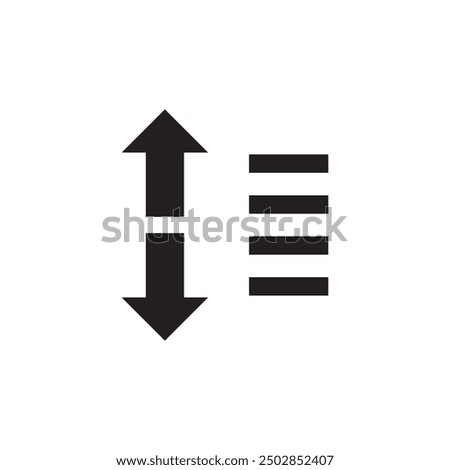 Sort down and up arrows vector icon. Sorting simple flat black trendy style illustration on white background..eps