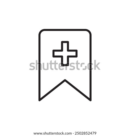 bookmark add line icon, outline vector simple flat linear illustration on white background..eps