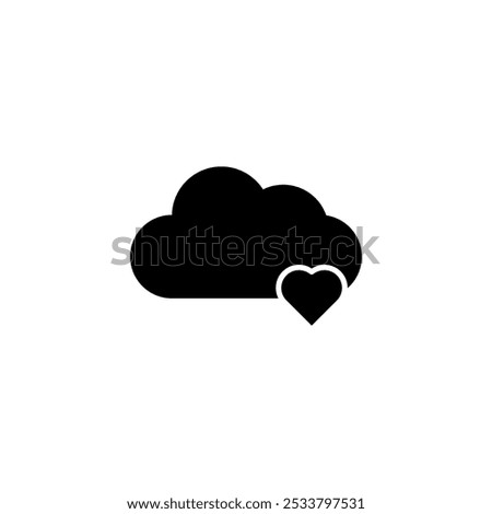 Favorite cloud storage vector icon. vector Cloud and heart glyph icon on white background..eps