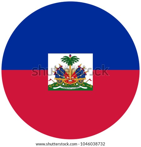 Vector round national flag Republic of Haiti