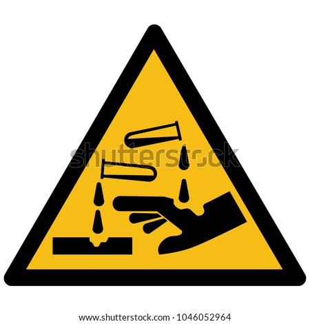 Vector illustration GHS05 hazard pictogram - corrosive , hazard warning sign corrosive substance , isolated on white background