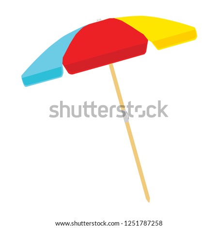 Beach umbrella color isolated on white background. Vector illustration