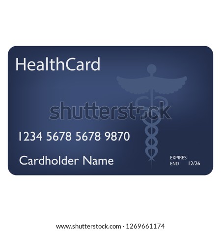 Medical insurance card. Medical service concept. Blank Health Care Medical Insurance Card Isolated On White Background