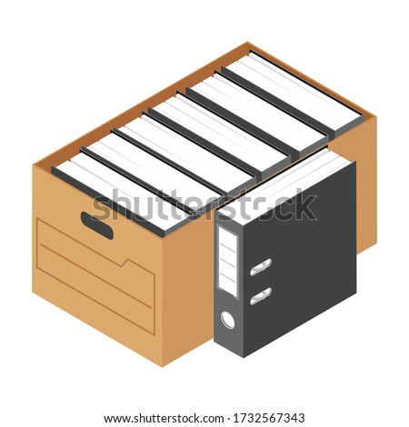 Office worker folder archive: database, administration and file management concept