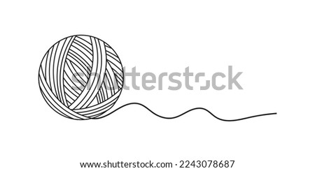 Ball of yarn isolated on white background. Clew ball of thread. Vector illustration