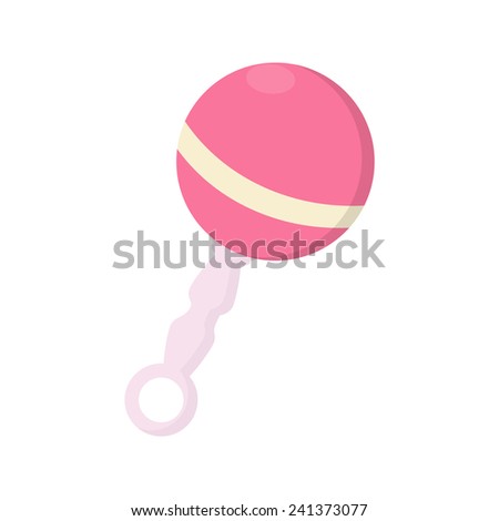 Pink Baby Rattle Vector Isolated On White For Girl - 241373077 ...