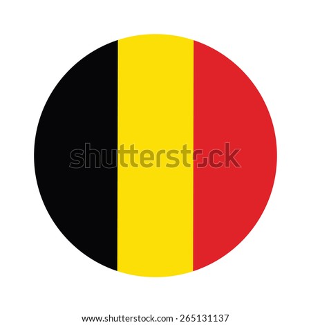 Round belgium flag vector icon isolated, belgium flag button