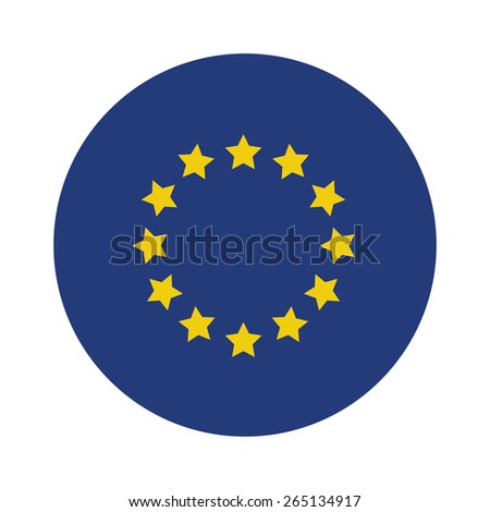 Round european union flag vector icon isolated, european union flag button