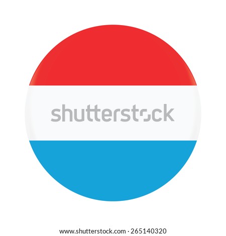 Round luxembourg flag vector icon isolated, luxembourg flag button