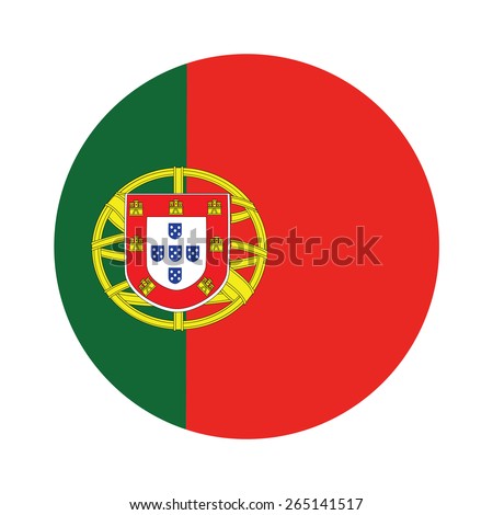 Round portugal flag vector icon isolated, portugal flag button
