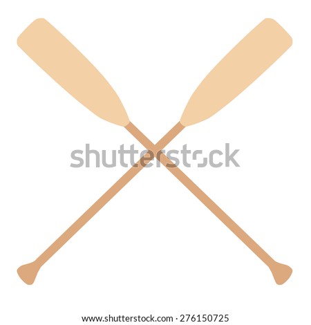 Two Wooden Crossed Oars Vector Isolated. Rowing Oars. Boat Oar. Water ...