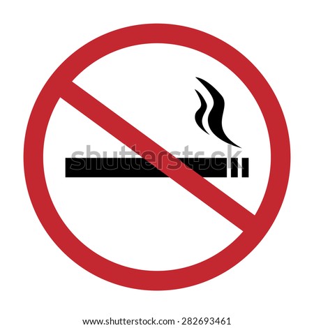 Round no smoking sign, quit smoking, smoke free, no smoking icon vector illustration