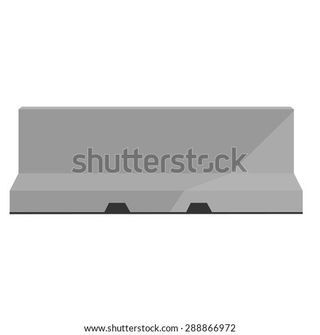 Grey road barrier vector illustration. Traffic barrier. Road block