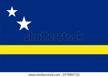 Vector illustration of curacao flag. Rectangular national flag of curacao.  