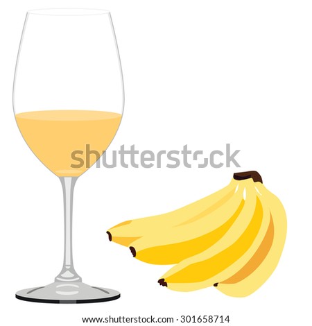 Banana juice healthy food, fresh fruit, vegetrian food, exotic fruit