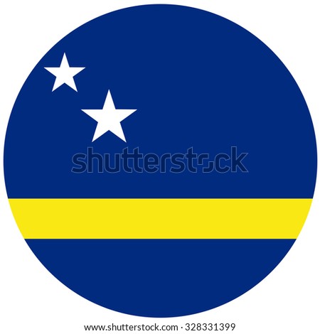 Vector illustration of curacao flag. Round national flag of curacao.  