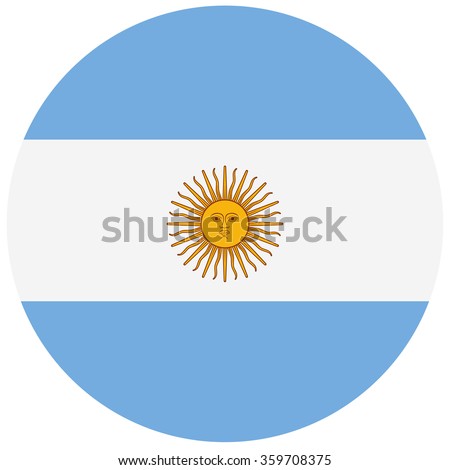 Round Argentina flag vector icon. Argentina flag button