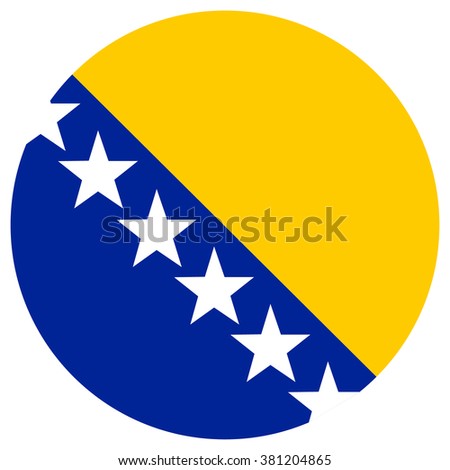 Vector illustration Bosnia and Herzegovina flag vector icon. Round national flag of Bosnia and Herzegovina. Bosnia and Herzegovina flag button