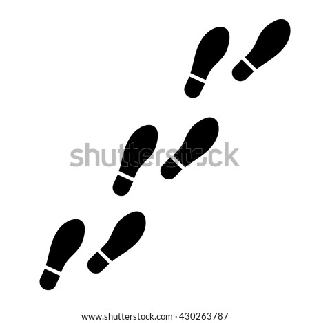 Vector illustration trail of shoe print. Step by step sign icon. Footprint shoes symbol.  Сток-фото © 