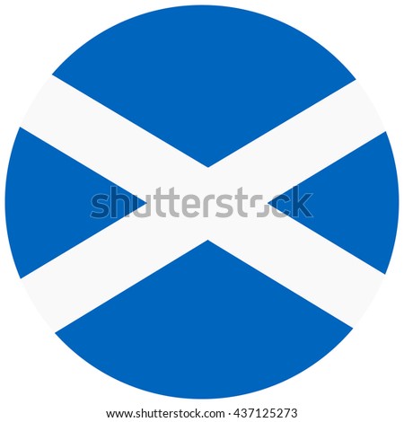 Vector illustration flag of Scotland icon. Round national flag of Scotland. Scotland flag button
