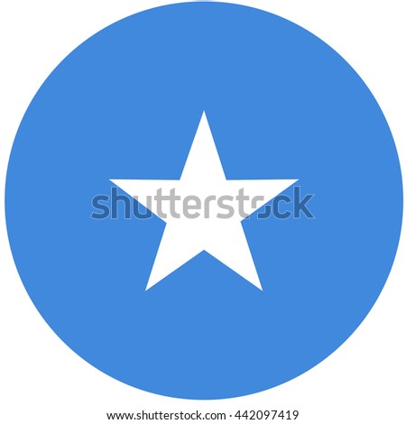 Vector illustration flag of Somalia icon. Round national flag of Somalia. Somalia flag button