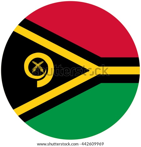 Vector illustration flag of Vanuatu icon. Round national flag of Vanuatu.